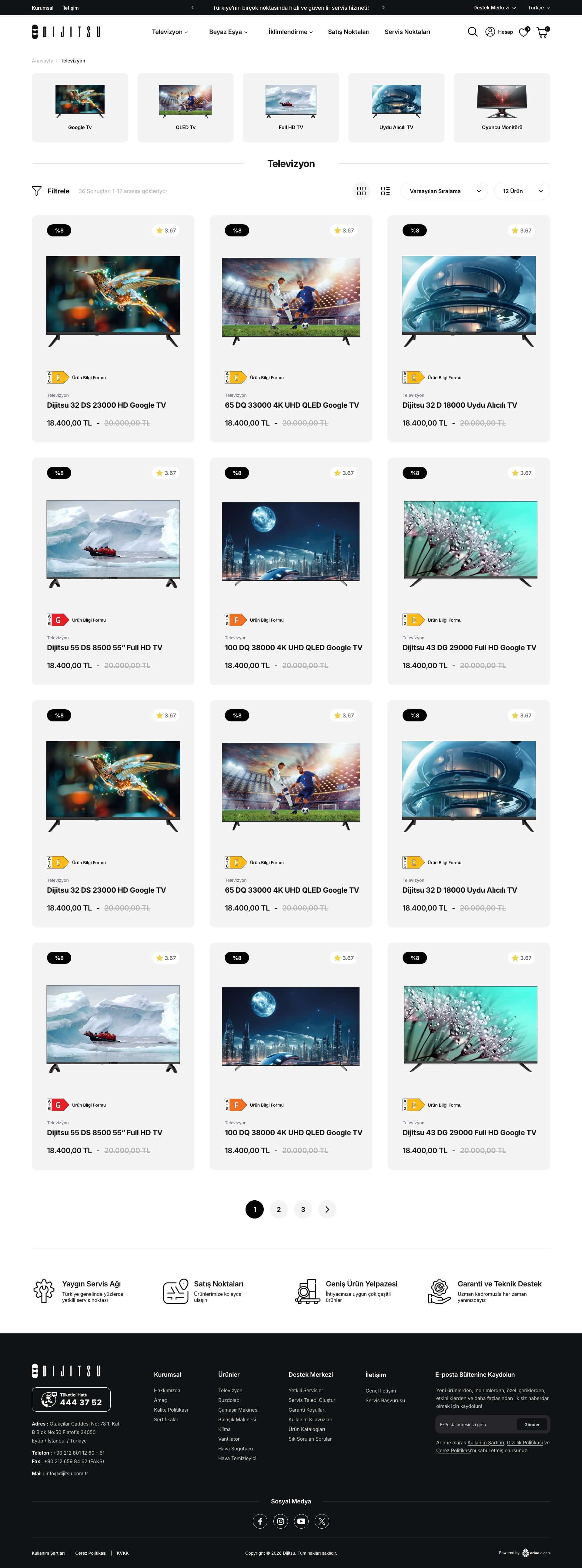 Dijitsu Ürün liste